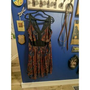 City Chic Dress Paisley Rose Womens Plus Size 16 XL 0X Small Boho Lace Colorful